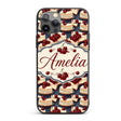 Cherry Cheesecake Dessert Sweet Treat Seamless Custom Name Protective Phone Case Mobile Cover Durable Everyday Smartphone Shock Resistant