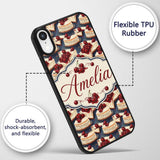 Cherry Cheesecake Dessert Sweet Treat Seamless Custom Name Protective Phone Case Mobile Cover Durable Everyday Smartphone Shock Resistant