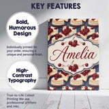 Personalised Name Cherry Cheesecake Dessert Custom  Bespoke Interior Contemporary Canvas Wall Art Print Decor Picture Ready to Hang
