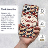 Cherry Cheesecake Dessert Sweet Treat Seamless Custom Name Protective Phone Case Mobile Cover Durable Everyday Smartphone Shock Resistant