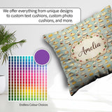 Custom Name Assorted Cake Slices Dessert Repeat Seamless Pattern Square Filled Cushion Throw Pillow Sofa Bed Home Decor Zip Washable UK Made