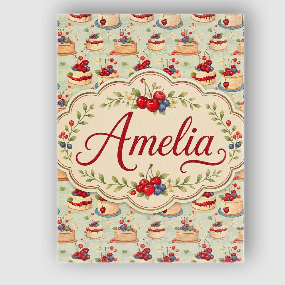 Personalised Name Cherry Topped Celebration Custom  Bespoke Interior Contemporary Canvas Wall Art Print Decor Picture Ready to Hang