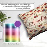 Custom Name Berry Topped Cheesecake Slice Sweet Dessert Seamless Square Filled Cushion Throw Pillow Sofa Bed Home Decor Zip Washable UK Made