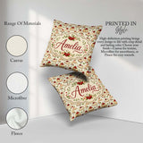 Custom Name Cherry Cream Layer Elegant Dessert Seamless Pattern Square Filled Cushion Throw Pillow Sofa Bed Home Decor Zip Washable UK Made