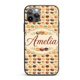 Layered Chocolate Slice Dessert Block Seamless Custom Name Protective Phone Case Mobile Cover Durable Everyday Smartphone Shock Resistant