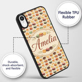 Layered Chocolate Slice Dessert Block Seamless Custom Name Protective Phone Case Mobile Cover Durable Everyday Smartphone Shock Resistant