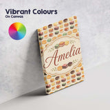 Personalised Name Layered Chocolate Slice Custom  Unique Gift Idea Elegant Feature Canvas Wall Art Print Decor Picture Ready to Hang