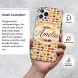 Layered Chocolate Slice Dessert Block Seamless Custom Name Protective Phone Case Mobile Cover Durable Everyday Smartphone Shock Resistant