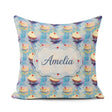 Custom Name Abstract Cheesecake Slice Floating Artistic Seamless Square Filled Cushion Throw Pillow Sofa Bed Home Decor Zip Washable UK Made