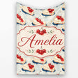 Cherry Drip Cheesecake Slice Vintage Dessert Seamless Pattern Lovely  Personalised Custom Name Super Soft Fleece Blanket Bed Sofa Throw