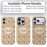 Vintage Cake Selection with Cherry Printed Design Custom Name Protective Phone Case Mobile Cover Durable Everyday Smartphone Shock Resistant