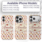 Strawberry Layer Cake Sweet Decorative Design Custom Name Protective Phone Case Mobile Cover Durable Everyday Smartphone Shock Resistant