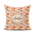 Custom Name Cherry Drizzle Cheesecake Slice Up Seamless Pattern Square Filled Cushion Throw Pillow Sofa Bed Home Decor Zip Washable UK Made