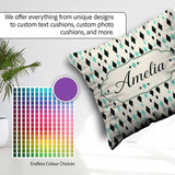 Custom Name Minimal Geometric Diamond Abstract Seamless Pattern Square Filled Cushion Throw Pillow Sofa Bed Home Decor Zip Washable UK Made