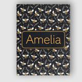 Personalised Name Cute Honey Bees and Custom Modern Room Accent Creative Decorator Style Canvas Wall Art Print Decor Picture Ready to Hang