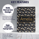 Personalised Name Cute Honey Bees and Custom Modern Room Accent Creative Decorator Style Canvas Wall Art Print Decor Picture Ready to Hang