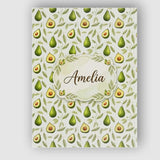 Personalised Name Watercolor Avocado Pear Leaf Botanical Seamless Custom  Bespoke Canvas Wall Art Print Decor Picture Ready to Hang