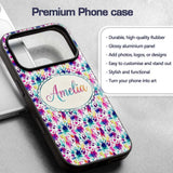 Bright Rainbow Watercolor Splash Vibrant Artistic Custom Name Protective Phone Case Mobile Cover Durable Everyday Smartphone Shock Resistant