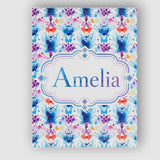 Personalised Name Blue Purple Watercolor Custom  Unique Gift Idea Elegant Feature Canvas Wall Art Print Decor Picture Ready to Hang