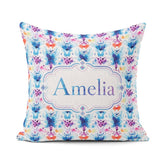 Custom Name Purple Watercolor Abstract Artistic Seamless Pattern Square Filled Cushion Throw Pillow Sofa Bed Home Decor Zip Washable UK Made