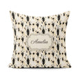 Custom Name Neutral Beige Black Splash Abstract Artistic Pattern Square Filled Cushion Throw Pillow Sofa Bed Home Decor Zip Washable UK Made