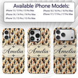 Orange Black Liquid Marble Abstract Flow Seamless Custom Name Protective Phone Case Mobile Cover Durable Everyday Smartphone Shock Resistant