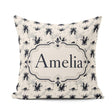 Custom Name Black Ink Splatter Abstract Grunge Seamless Pattern Square Filled Cushion Throw Pillow Sofa Bed Home Decor Zip Washable UK Made