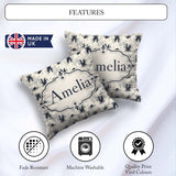 Custom Name Black Ink Splatter Abstract Grunge Seamless Pattern Square Filled Cushion Throw Pillow Sofa Bed Home Decor Zip Washable UK Made