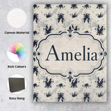Personalised Name Black Ink Splatter Custom Premium Decorative Design Modern Room Accent Canvas Wall Art Print Decor Picture Ready to Hang