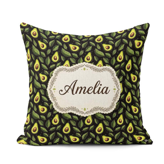 Custom Name Dark Seamless Black Background Fresh Fruit Botanical Square Filled Cushion Throw Pillow Sofa Bed Home Decor Zip Washable UK Made