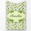 Green Avocado Pear Seamless Pattern Bright Botanical Fruit Lovely  Personalised Custom Name Super Soft Fleece Blanket Bed Sofa Throw