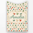 Rustic Hand Drawn Coffee Cups Vintage Style Seamless Pattern Lovely  Personalised Custom Name Super Soft Fleece Blanket Bed Sofa Throw