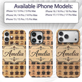 Brown Coffee Cup Style Seamless Printed Design Custom Name Protective Phone Case Mobile Cover Durable Everyday Smartphone Shock Resistant