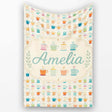 Colorful Coffee Cups Bright Fun Seamless Pattern Cute Unique Gift  Personalised Custom Name Super Soft Fleece Blanket Bed Sofa Throw