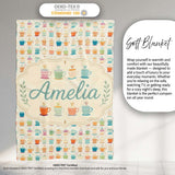 Colorful Coffee Cups Bright Fun Seamless Pattern Cute Unique Gift  Personalised Custom Name Super Soft Fleece Blanket Bed Sofa Throw