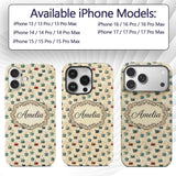 Blue Red Coffee Cups Artistic Texture Seamless Custom Name Protective Phone Case Mobile Cover Durable Everyday Smartphone Shock Resistant