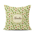 Custom Name Avocado Light Cream Background Fresh Botanical Fruit Square Filled Cushion Throw Pillow Sofa Bed Home Decor Zip Washable UK Made
