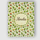 Personalised Name Avocado Pear Light Cream Background Fresh Botanical Custom Home Unique Canvas Wall Art Print Decor Picture Ready to Hang