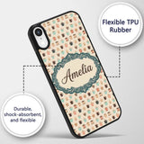 Soft Pastel Coffee Cups Cute Repeating Seamless Custom Name Protective Phone Case Mobile Cover Durable Everyday Smartphone Shock Resistant