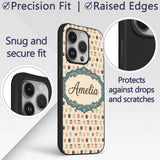 Soft Pastel Coffee Cups Cute Repeating Seamless Custom Name Protective Phone Case Mobile Cover Durable Everyday Smartphone Shock Resistant