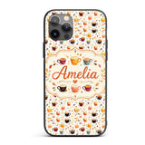 Watercolor Coffee Cups and Beans Soft Autumn Custom Name Protective Phone Case Mobile Cover Durable Everyday Smartphone Shock Resistant