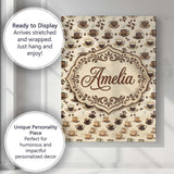 Personalised Name Coffee Cups and Beans Custom  Modern Room Accent Elegant Feature Canvas Wall Art Print Decor Picture Ready to Hang