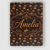 Personalised Name Dark Coffee Cups Rich Custom  Modern Room Accent Elegant Feature Canvas Wall Art Print Decor Picture Ready to Hang