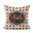 Custom Name Ornate Floral Tile Pattern with Red Accents Seamless Square Filled Cushion Throw Pillow Sofa Bed Home Decor Zip Washable UK Made