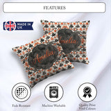 Custom Name Ornate Floral Tile Pattern with Red Accents Seamless Square Filled Cushion Throw Pillow Sofa Bed Home Decor Zip Washable UK Made