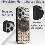 Ornate Floral Tile Pattern with Printed Design Custom Name Protective Phone Case Mobile Cover Durable Everyday Smartphone Shock Resistant