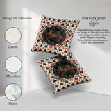 Custom Name Ornate Floral Tile Pattern with Red Accents Seamless Square Filled Cushion Throw Pillow Sofa Bed Home Decor Zip Washable UK Made