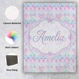 Personalised Name Pastel Deco Floral Custom  Contemporary Display Elegant Feature Canvas Wall Art Print Decor Picture Ready to Hang