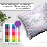 Custom Name Pastel Art Deco Motif Soft Gradient Seamless Pattern Square Filled Cushion Throw Pillow Sofa Bed Home Decor Zip Washable UK Made