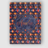 Personalised Name Warm Abstract Floral Tile Custom  Bespoke Interior Contemporary Canvas Wall Art Print Decor Picture Ready to Hang